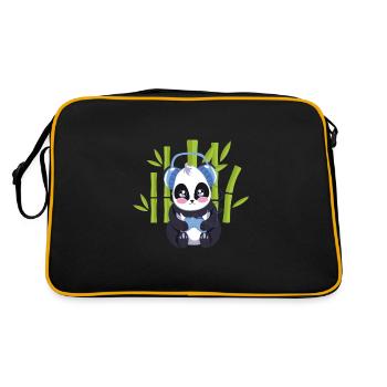 Gaming Panda Computer Console cadeau de jeu vidéo - Sac Retro - noir/or - Dos