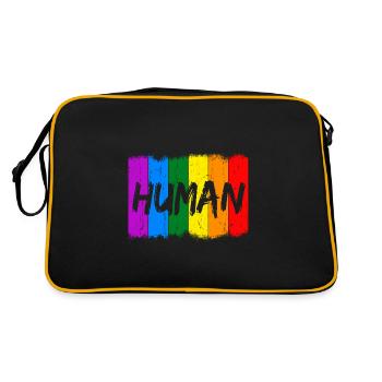We are all human - Retro Bag - black/gold - Back