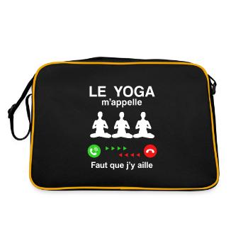 LE YOGA M'APPELLE FAUT QUE J'Y AILLE - Sac Retro - noir/or - Dos