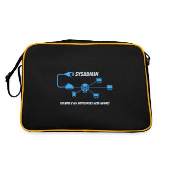 Sysadmin Programming Computer Science Gift - Retro Bag - black/gold - Back