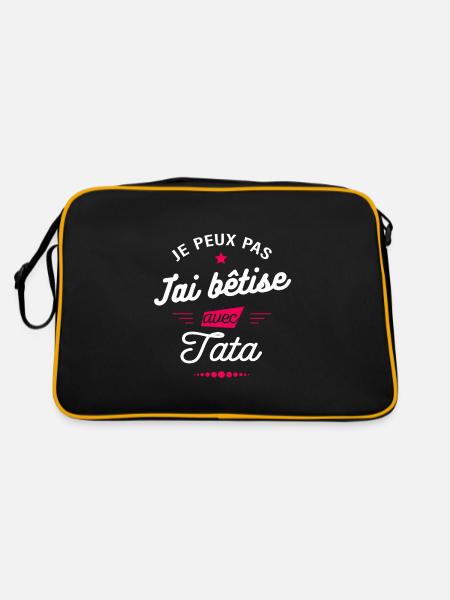 JE PEUX PAS J'AI BÊTISE AVEC TATA - Sac Retro - noir/or - Dos