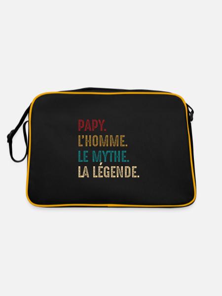 PAPY L'HOMME LE MYTHE LA LÉGENDE - Sac Retro - noir/or - Dos