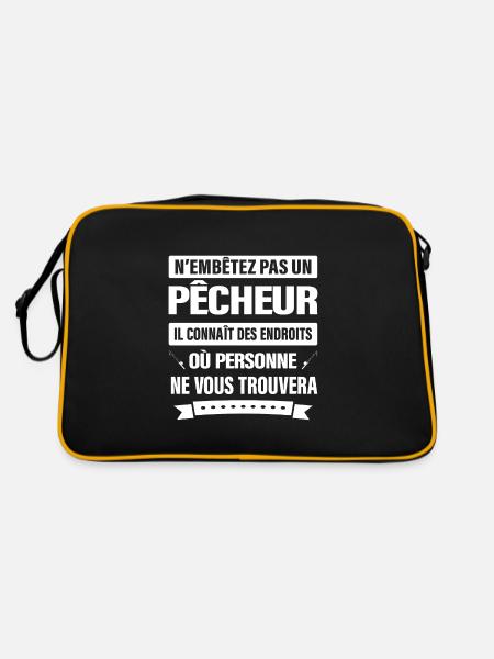 N'EMBÊTEZ PAS UN PÊCHEUR - Sac Retro - noir/or