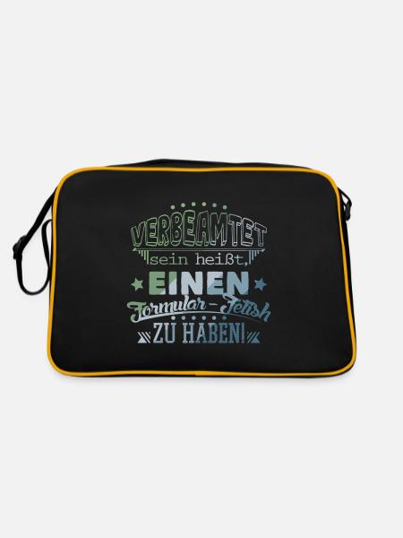 Beamter im öffentlichen Dienst - Retro Tasche - Schwarz/Gold - Hinten