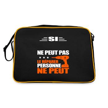 BRICOLEUR À PERSONNALISER - Sac Retro - noir/or - Dos
