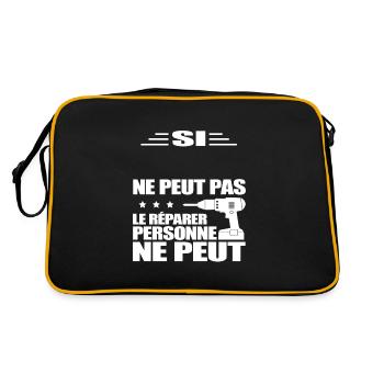 BRICOLEUR À PERSONNALISER - Sac Retro - noir/or - Dos