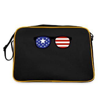 USA US America Stars and Strips Patriotic - Retro Bag - black/gold - Back