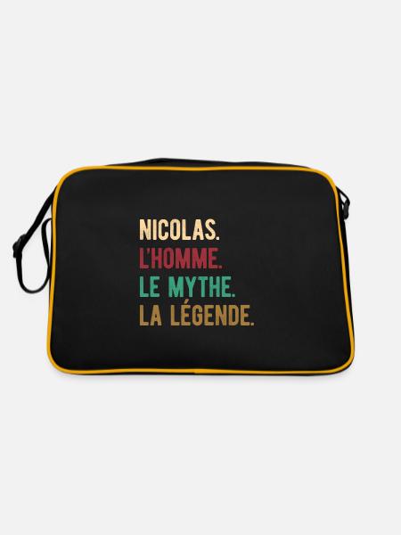 NICOLAS L'HOMME LE MYTHE LA LÉGENDE - Sac Retro - noir/or - Dos