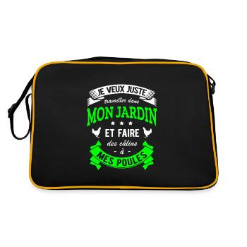 JARDIN JARDINIER HUMOUR POULES - Sac Retro - noir/or - Dos