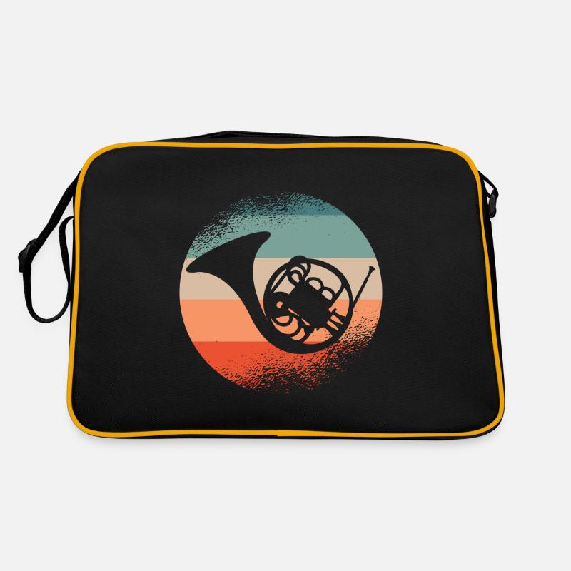 French Horn Hornist - Retro Tasche - Schwarz/Gold
