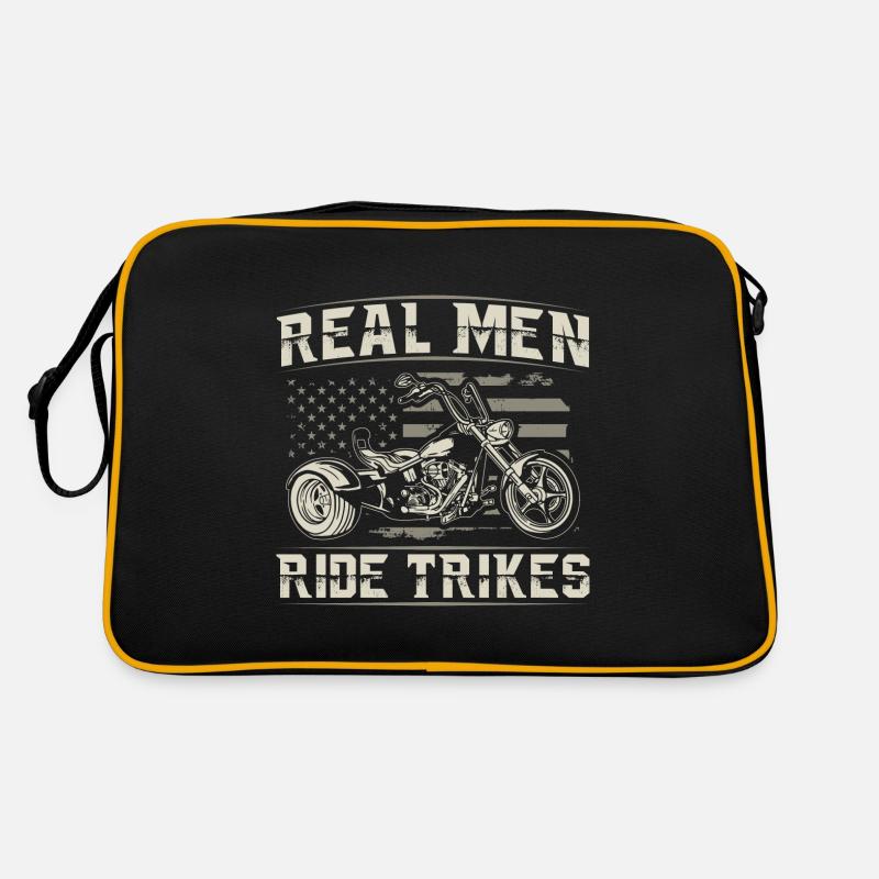 Real Men Ride Trikes | Triker Gift Ideas - Retro Bag - black/gold
