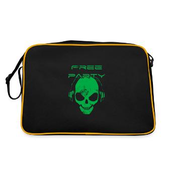 Free party - skull sound system - Sac Retro - noir/or - Dos