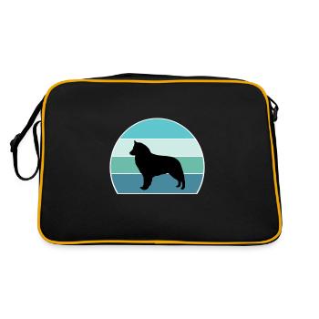 Berger Belge Groenendael Chien Silhouette Vintag - Sac Retro - noir/or - Dos