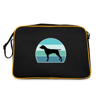 German Shorthaired Pointer Dog Silhouette Vintage - Retro Bag - black/gold - Back