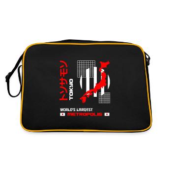 Japan Urbane Welt größte Metropole - Retro Tasche - Schwarz/Gold - Hinten