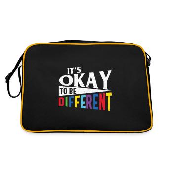 Autism Quote Autism It’s Ok To Be Different - Retro Bag - black/gold - Back