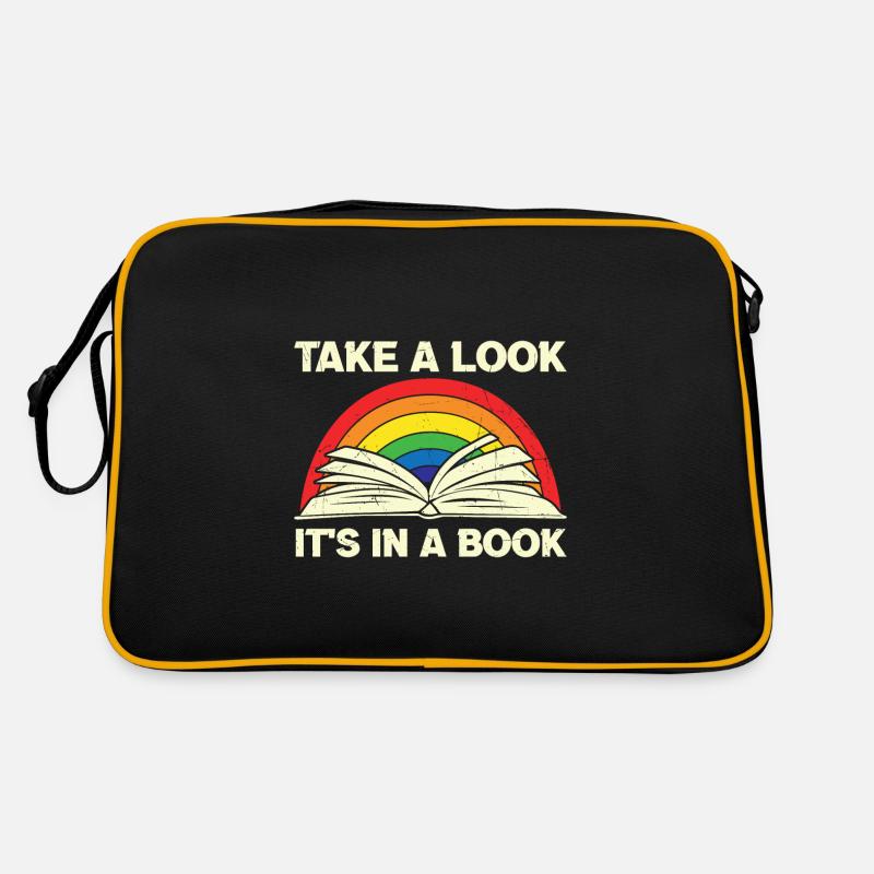 Citation de lecture Jetez un coup d’œil c’est dans un livre Rainbow R Sac Retro