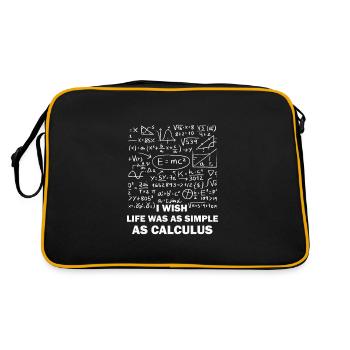 Citation mathématique J’aimerais que la vie soit aussi simple que le calcul - Sac Retro - noir/or - Dos