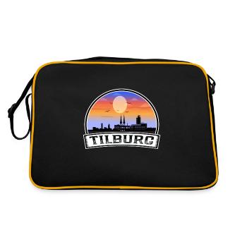 Tilburg Netherlands Skyline Vintage Sunset Travel - Retro Bag - black/gold - Back