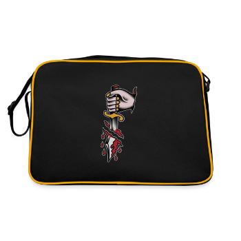 Blutdolch im Stil der alten Schule - Retro Tasche - Schwarz/Gold - Hinten