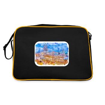 Habana Cuba Aquarelle Esquisse Dessinée Illustration - Sac Retro - noir/or - Dos
