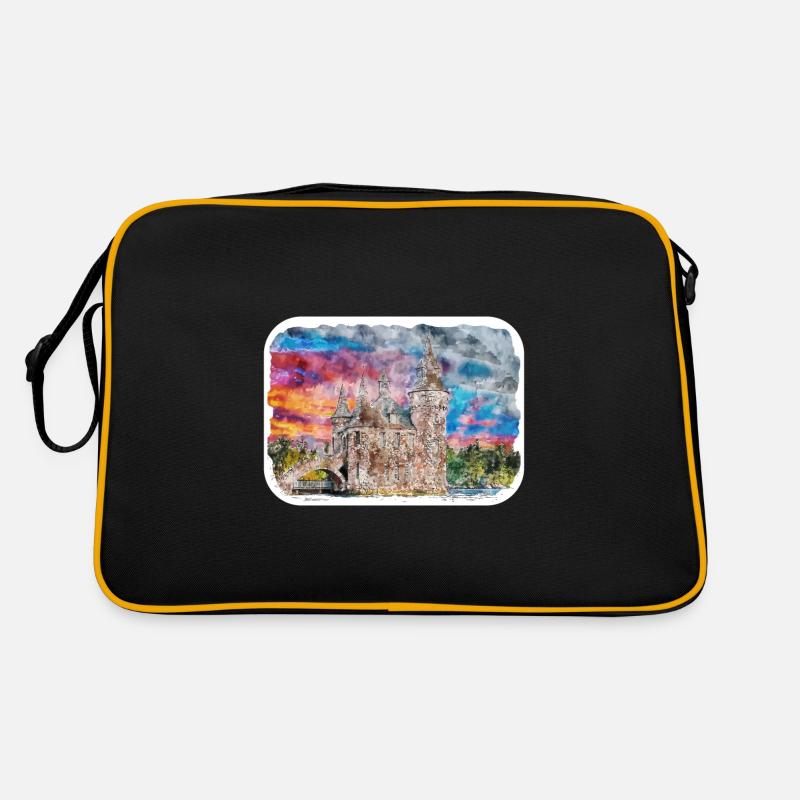 Édimbourg Ecosse Royaume-Uni Aquarelle Esquisse Dessinée Douleur Sac Retro