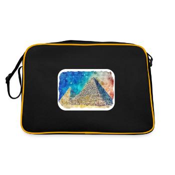 Le Caire Egypte Aquarelle Esquisse Dessinée Illustration - Sac Retro - noir/or - Dos