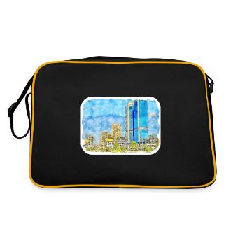 Cairo Egypt Watercolor Sketch Drawn Illustration - Retro Bag - black/gold - Back