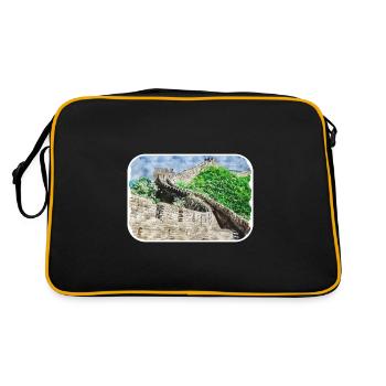 Illustration de l’esquisse à l’aquarelle de Pékin - Sac Retro - noir/or - Dos