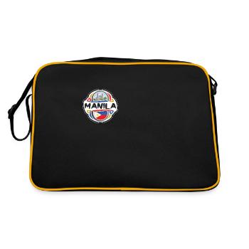 Manille Philippines Drapeau Voyage Souvenir Badge Stam - Sac Retro - noir/or - Dos