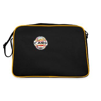 Cairo Egypt Flag Badge Travel Souvenir Stamp - Retro Bag - black/gold - Back