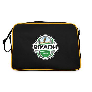 Riyadh Saudi Arabia Flag Travel Souvenir Badge Sta - Retro Bag - black/gold - Back