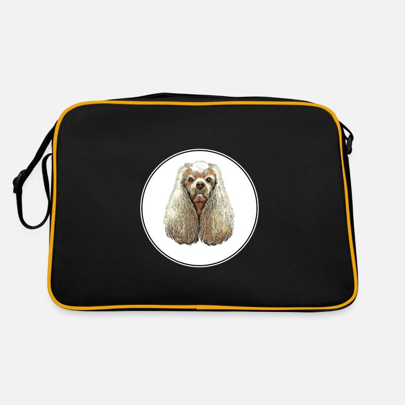 American Cocker Spaniel Hund Aquarell Illustratio Retro Tasche