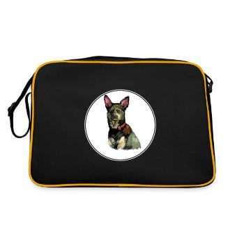 Illustration de l’aquarelle du chien australien Kelpie - Sac Retro - noir/or - Dos