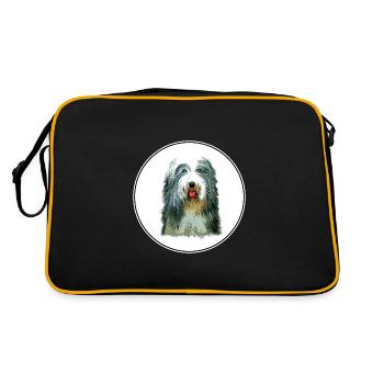 Beagle-Harrier Scent Hound Dog Sketch Illustration - Retro Bag - black/gold - Back