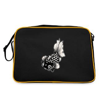 Fischstil Tattoo / Tattoo Kunst - Retro Tasche - Schwarz/Gold - Hinten