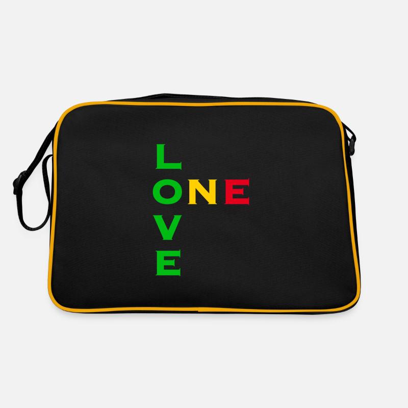 One love - green yellow red Retro Bag
