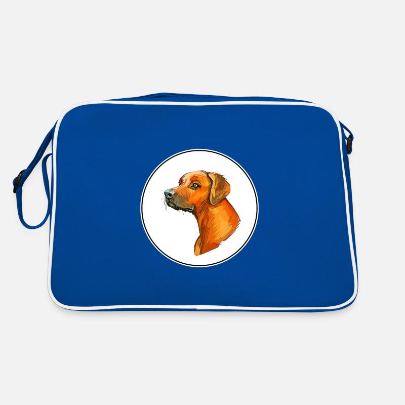Rhodesian Ridgeback Hund Aquarell Illustration Retro Tasche