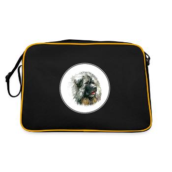 Illustration de l’aquarelle du chien Sarplaninac - Sac Retro - noir/or - Dos