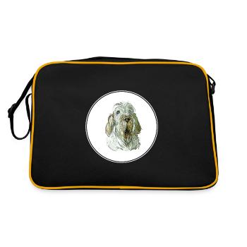 Spinone Italiano Purebred Dog Aquarelle Illustrat - Sac Retro - noir/or - Dos