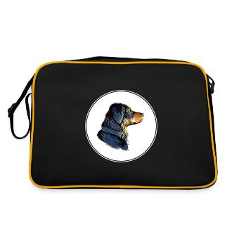 Illustration de l’aquarelle de chien chien de chien de Transylvanie - Sac Retro - noir/or - Dos