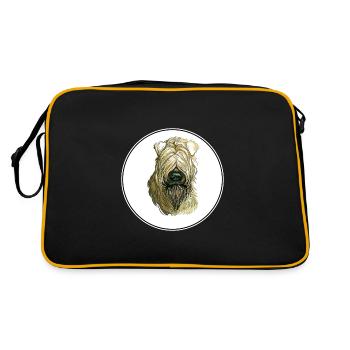 Illustration de chien Wheaten Terrier à poil doux - Sac Retro - noir/or - Dos