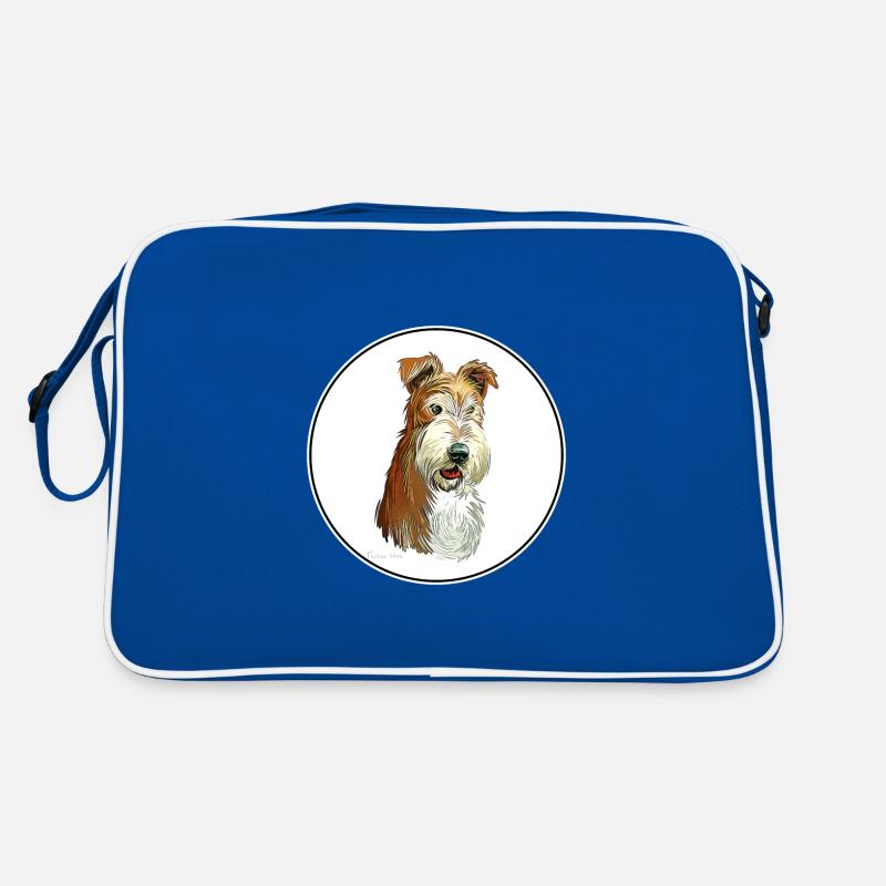 Wire Fox Terrier Dog Aquarelle Illustration Sac Retro