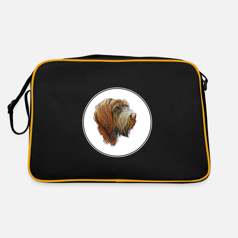 Wirehaired Pointing Griffon Dog Illustration Retro Bag