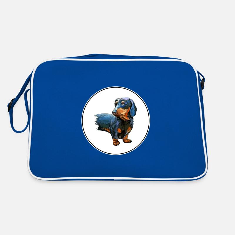 Illustration de l’aquarelle de chien teckel Sac Retro