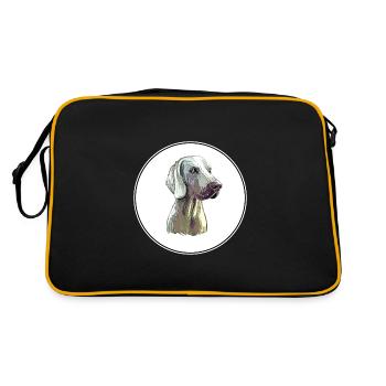 Illustration de l’aquarelle du chien Weimaraner - Sac Retro - noir/or - Dos