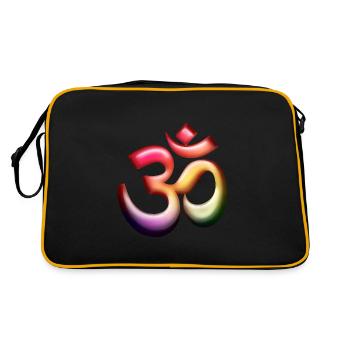 Om / Aum Symbol 3D colorful - Retro Bag - black/gold - Back