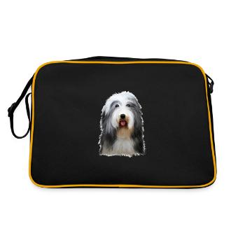 Beagle-Harrier Scent Hound Dog Sketch Illustration - Retro Bag - black/gold - Back