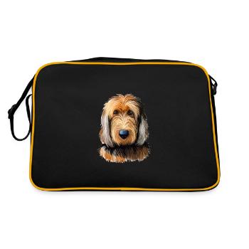 Illustration de l’aquarelle du chien Otterhound - Sac Retro - noir/or - Dos
