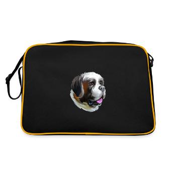 Illustration de l’aquarelle du chien St Bernard - Sac Retro - noir/or - Dos